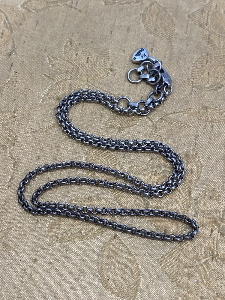 925 Sterling Silver Designer Signed Rolo Style Link Necklace by BELLA R 18”