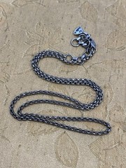 925 Sterling Silver Designer Signed Rolo Style Link Necklace by BELLA R 18”