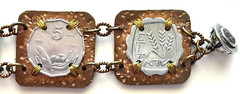 Vintage 7″ Copper Charm Bracelet Foreign Coins Tonga, Israel, Somalia 1970-80’s
