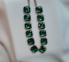 Emerald Rhinestone Statement Collar Necklace