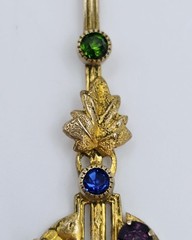 Antique Edwardian Suffragette Lavalier Pendant Necklace 14K Gold Filled Chain