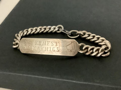 VTG Mens Heavy Sterling Silver Marine Navy Radio Officer ID bracelet 7.25″ 30g