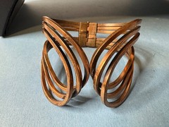 Vintage Renoir Rhythm Copper Cuff Bracelet And Earrings
