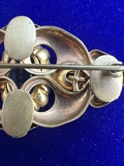 Vintage European Art Deco Gilded Brooch Trombone Clasp