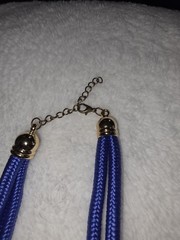 Vintage Blue Rope Knot Necklace 80s Retro Halloween Parties