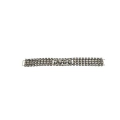 VTG 4 Row CoroCraft Rhinestone Bracelet Silver-Tone Mid-Century Crystal Shine