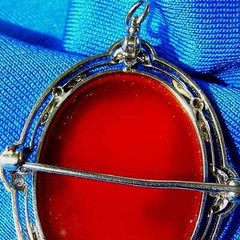 Original EARTH MINED DIAMOND Art Deco BROOCH Antique Broach PLATINUM Pendant