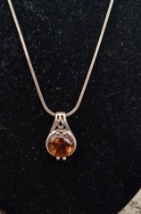 Smoky Quartz 925 Pendant Necklace 18″ Chain