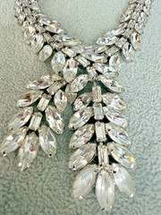 Vintage Weiss Rhinestone Necklace Statement Bib Wedding Runway Signed