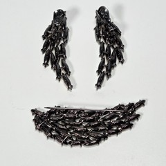 RARE- YSL Yves Saint Laurent Aurora Boralis Goossen’s Earring & Brooch Set