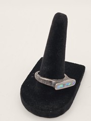 Vintage Sterling Ring with Abalone Inlay
