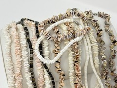 Vintage Y2K 90s Puka Shell Heishi Necklace Lot (10) Surfer Hawaiian Summer Beach