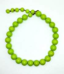 Vintage West Germany Apple Green Lime Bubblegum Beaded Choker Necklace