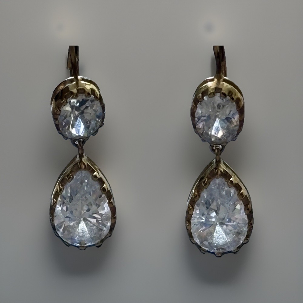 Drop Dangle Crystal Royal Pear Drop Earrings Nolan Miller Glamour Collection VTG