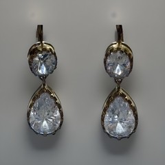 Drop Dangle Crystal Royal Pear Drop Earrings Nolan Miller Glamour Collection VTG