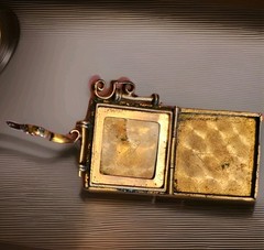 Necklace Locket Victorian Square Engraved 100 Years Old Gold Filled Vintage