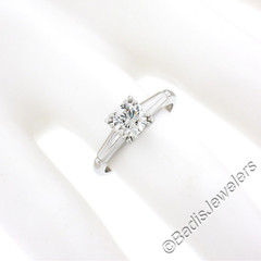 Vintage 14K Gold 0.66ct Round Brilliant Diamond in Square Basket Engagement Ring