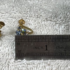 VTG Austrian Made, Stamped, Screw Back Amethyst/Blue Rhinestone Cluster, NICE