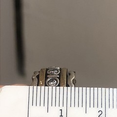 b49. Vintage Sterling Silver Brass CZ Crystal Spinner Band Ring Size 6.75. 15.5g