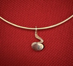 Mexico 925 Silver Choker Necklace 17.5” Lapis Lazuli 925 Silver Pendant 14.5 Gr