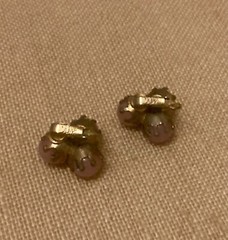 Vintage VOGUE JLRY Pink Lucite Earrings Clip On Retro Signed
