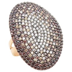 925 Sterling Silver Vintage Ring Gold Plated Multi Color CZ Band Sz 6.5 RG36843