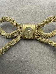 Vintage Gold Tone Mesh Bow Pin Brooch Jewelry