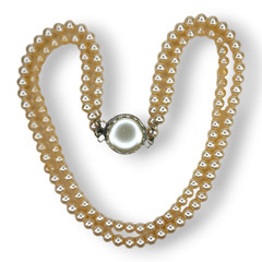 Vintage Sarah Coventry Faux Pearl Two Strand Necklace Reversible Clasp