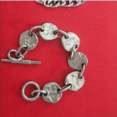 Vintage Monet Silver Tone Chain Bracelet (19cm) & Biche de Bere Brutalist (20cm)