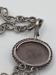 VTG 800 Silver Filigree Cameo Bracelet 7″ Mother of Pearl/Shell Carved