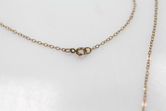 MSCO 1/20 14k Gold Filled Salty bar word clear stone pendant 19″ Necklace