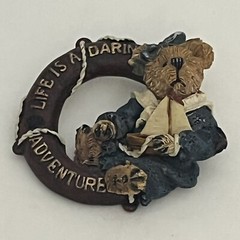 3 Vintage Resin Bear Pins Boyd’s Bears Mom Lifesaver Adventure Thanksgiving