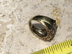 ✨🍂💛VINTAGE Stamped 925 STERLING SILVER 12K GOLD VERMEIL CZ Pavé Baguette Ring✨