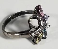 Sterling silver 925 rhinestone vintage ring women size 6 jewelry