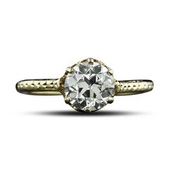 Art Deco 2CT Round Lab Created Diamond Solitaire 14K Gold Finish Engagement Ring