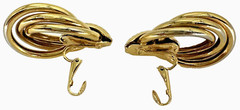 Vintage 1970/80s Clip On Earrings, 4 Pair, Gold-tone, used (DD1)