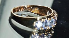 10k yellow gold ring 1.00ct natural tanzanite size 6 band vintage 2.15gr N3511