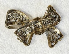 Vintage Bow Brooch ROM Rhinestones AB Crystals Signed Royal Ontario Museum EUC