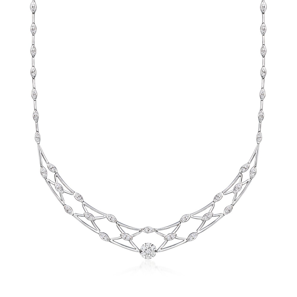 Vintage 4.00 ct. t.w. Diamond Collar Necklace in 18kt White Gold. 16 inches