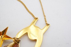 Vintage Monet Necklace Gold Tone Charm Holder 30″