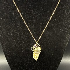1950s Vintage 12k Yellow Gold Filled Chain + Grapes & Leaves, Wine Party Ready!