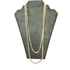 Vintage Necklace Goldtone Chainlink Made in Germany Opera Length 56″ Lightweight