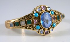 Nicky Butler Bronze Multi Stone Blue Topaz Cuff Bracelet