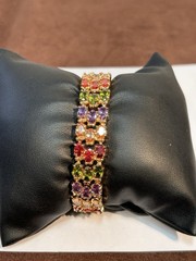 Vintage Ross-Simons Gold Tone Multi Gemstone Bracelet