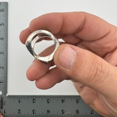 Vintage Silver Tone Clear Rhinestone X Scarf Ring Slide