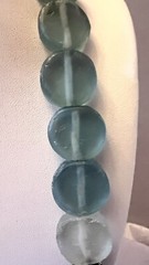 Vintage Blue Prehnite Silver Tone Spacers Necklace Hook Closure 26 Inches