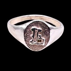Initial Letter L Signet 925 Sterling Silver Child Woman Pinky Ring Size 3.25
