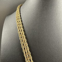Vintage Monogram Necklace Pendant Multi Strand Chain Statement Gold Tone 18″