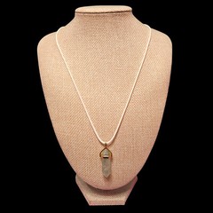 VTG Hexagonal Crystal Gemstone Point Pendant Minimalist Everyday Necklace 19.5″