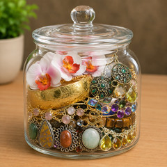 Mystery Jar Mixed Jewelry Lot Ethnic Vintage NO JUNK ALL WEARABLE 10 pc